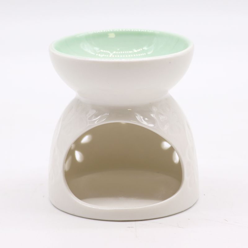 Klasická Bílá Aroma Lampa - Květinový Vzor