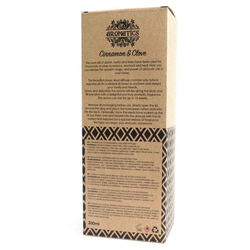 Skořice & Hřebíček Difuzér s Esenciálním Olejem - 200 ml