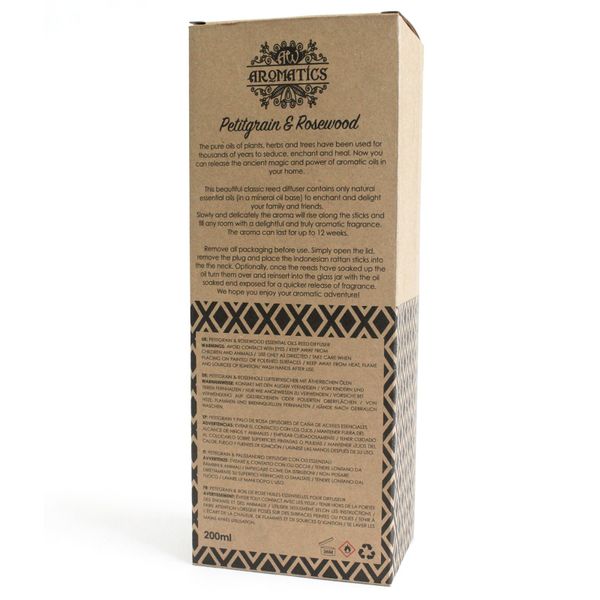 Petitgrain & Růžové dřevo Difuzér s Esenciálním Olejem - 200 ml