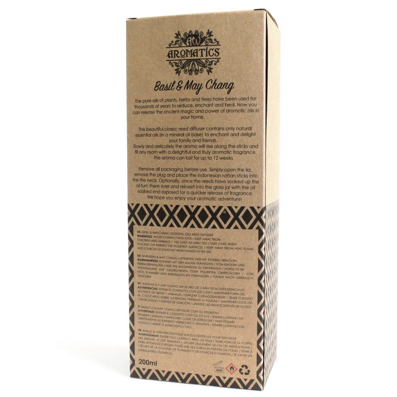 Bazalka & May Chang Difuzér s Esenciálním Olejem - 200 ml