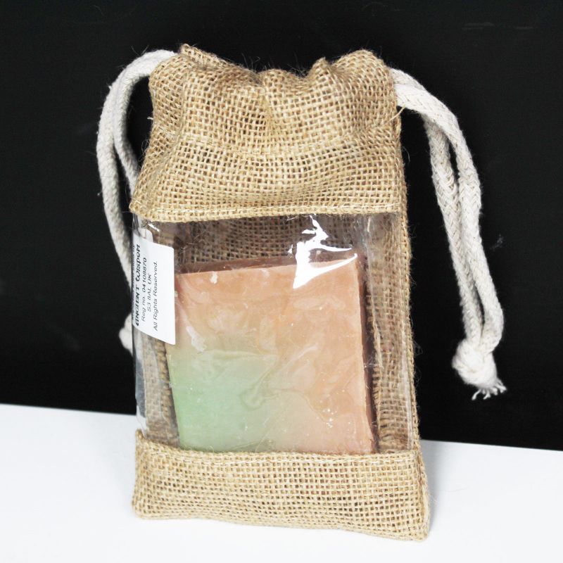 Jutový Pytlík s Průhledem - Malý - 16x10 cm