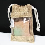 Jutový Pytlík s Průhledem - Malý - 16x10 cm