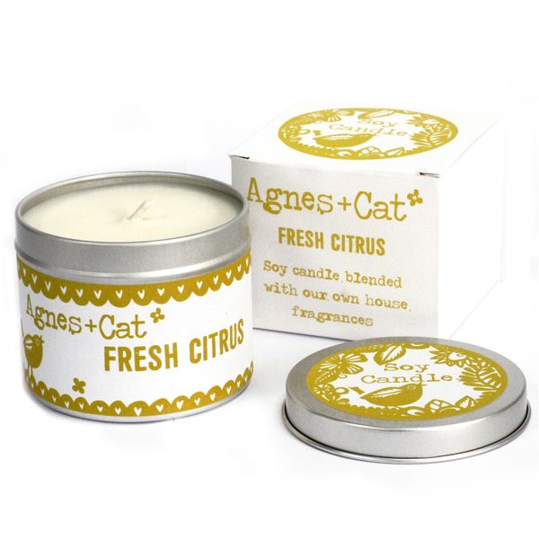 200g Svíčka v Plechovce - Dárkové Balení - Citrus