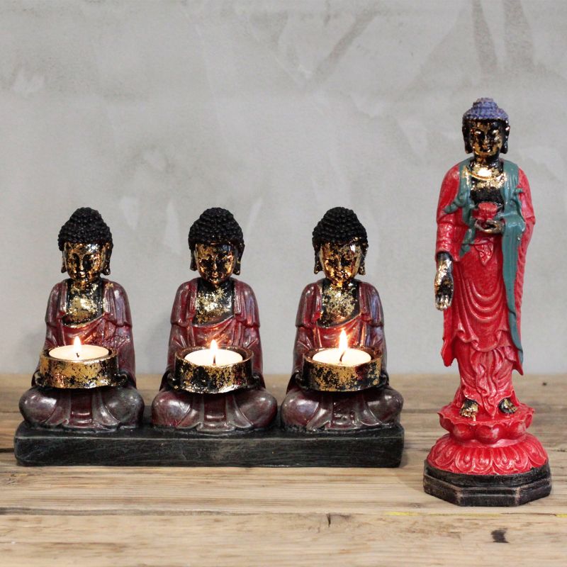 Antický Buddha - Svícen - Oddaná Trojice