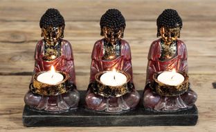 Antický Buddha - Svícen - Oddaná Trojice