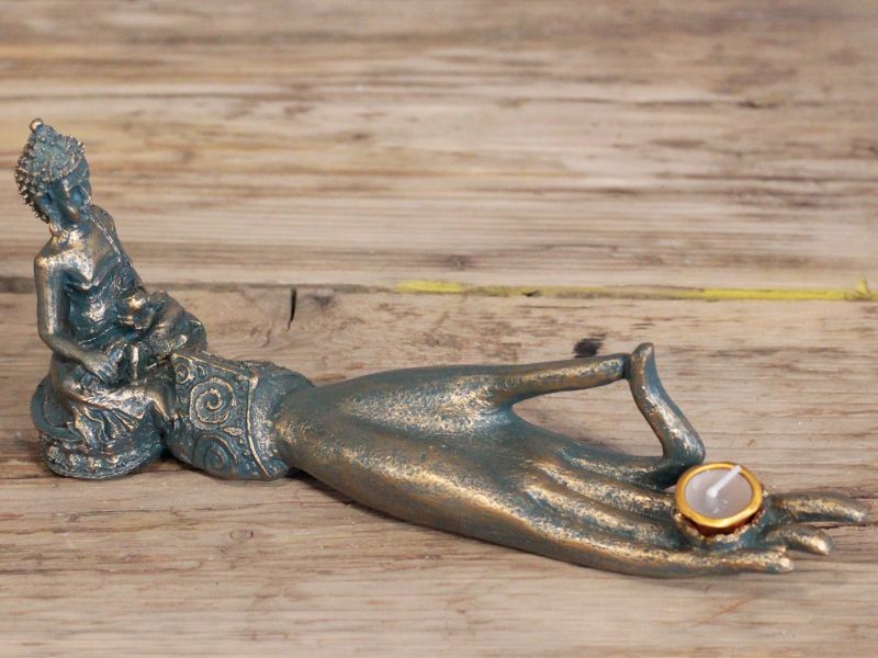 Antický Buddha - Stojan na Vonné Tyčinky - Ruka