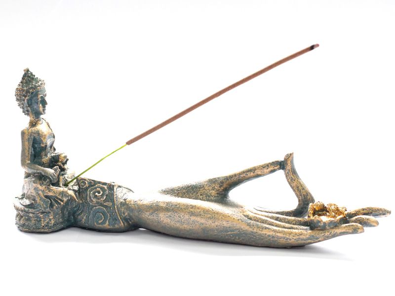 Antický Buddha - Stojan na Vonné Tyčinky - Ruka