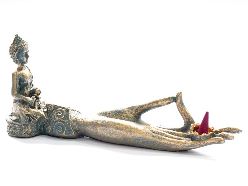 Antický Buddha - Stojan na Vonné Tyčinky - Ruka