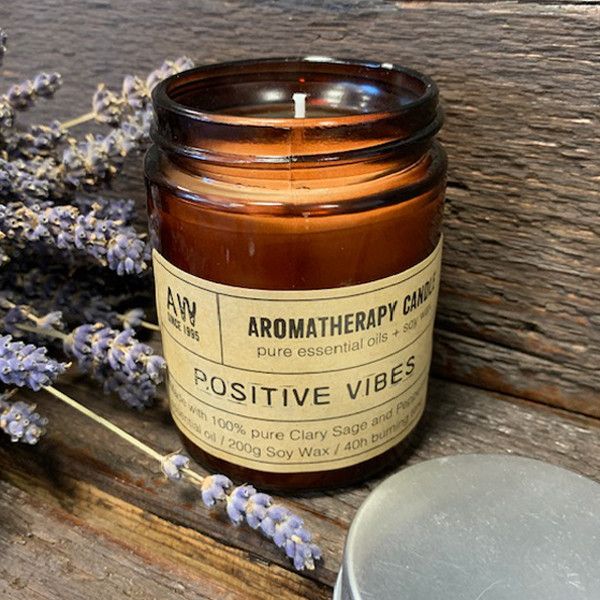 Aromaterapeutická Sójová Svíčka 200g - Pozitivní Vibrace