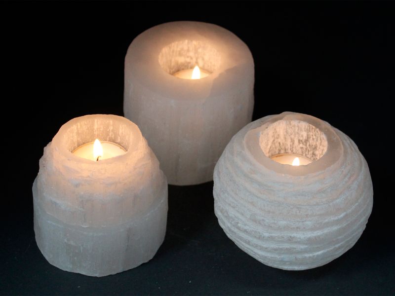 Selenitový Svícen - Vrch Hory - 8 cm