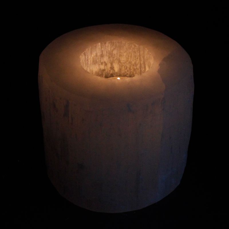 Selenitový Svícen - Válec - 8 cm