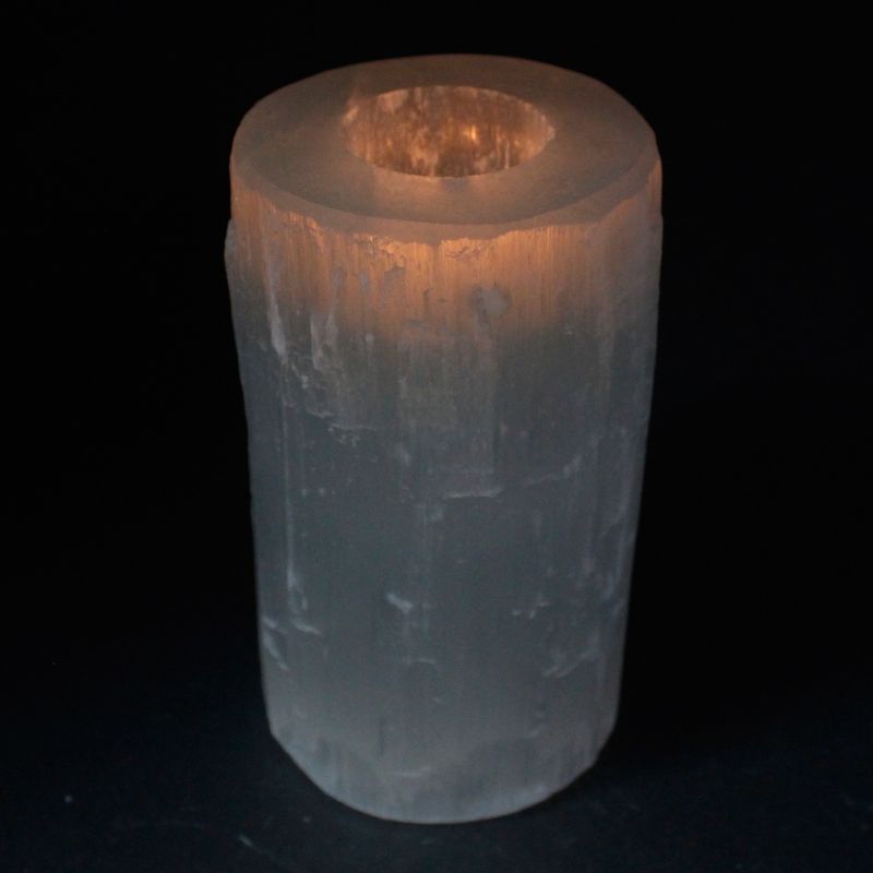 Selenitový Svícen - Válec - 15 cm