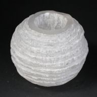 Selenitový Svícen - Sněhová Koule - 8 cm