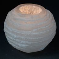 Selenitový Svícen - Sněhová Koule - 8 cm