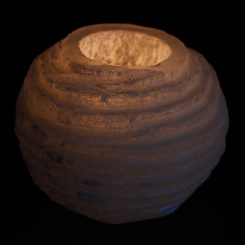 Selenitový Svícen - Sněhová Koule - 8 cm