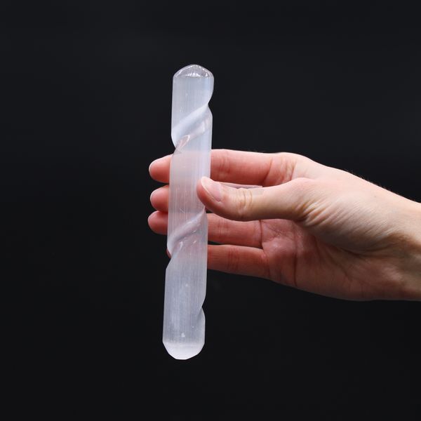 Selenitová Spirálovitá Hůlka - 16 cm (kulaté konce)