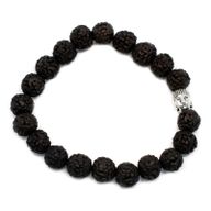 Rudraksha Buddha Mala Náramek - Tmavý