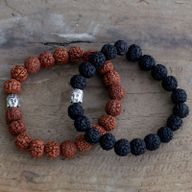Rudraksha Buddha Mala Náramek - Tmavý