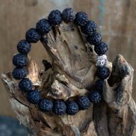 Rudraksha Buddha Mala Náramek - Tmavý