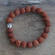 Rudraksha Buddha Mala Náramek - Přírodní