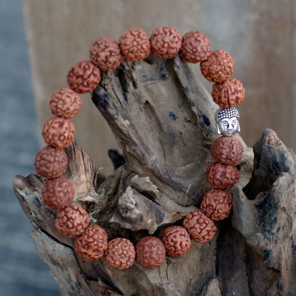 Rudraksha Buddha Mala Náramek - Přírodní