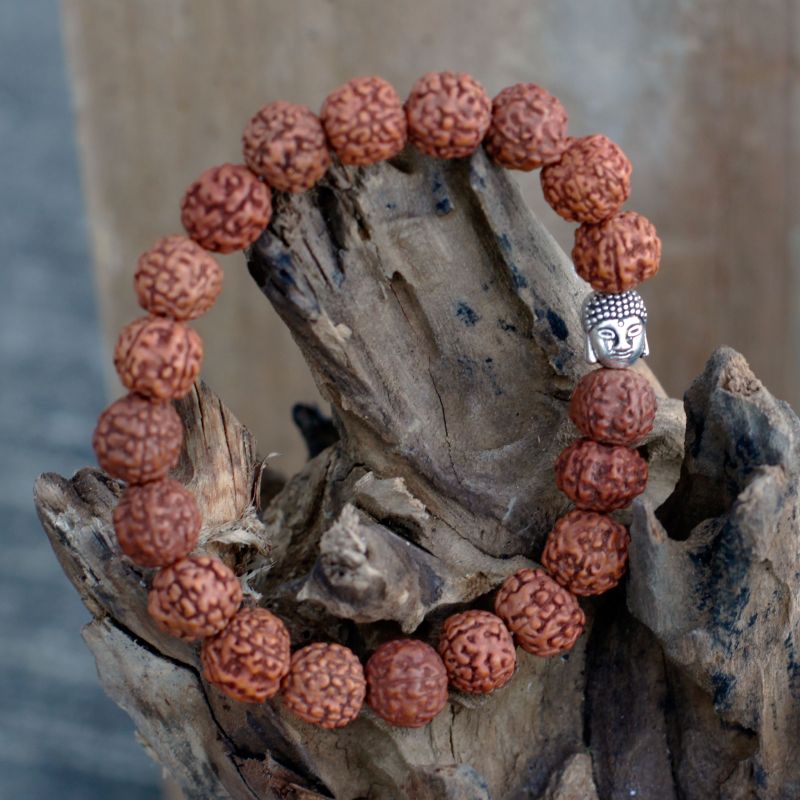 Rudraksha Buddha Mala Náramek - Přírodní