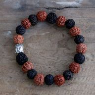 Rudraksha Buddha Mala Náramek - Mix