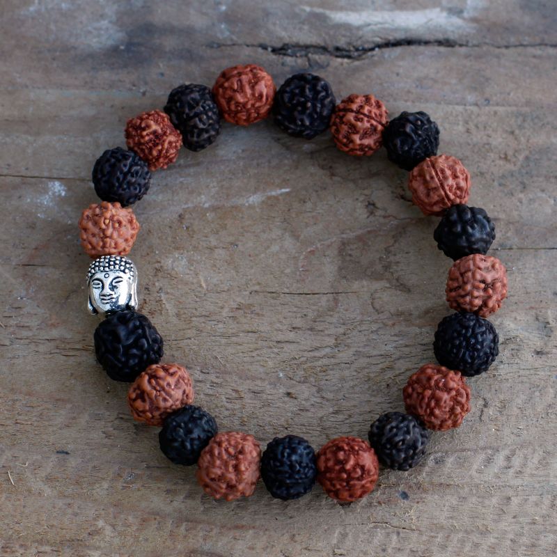 Rudraksha Buddha Mala Náramek - Mix