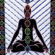 Ručně Malovaný Bavlněný Závěs - Buddha Chakra