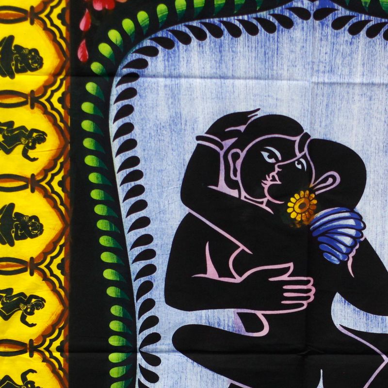 Ručně Malovaný Bavlněný Závěs - Kamasutra