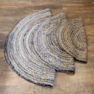 Kruhový Koberec z Juty a Recyklované Džínoviny - 90 cm