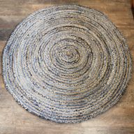 Kruhový Koberec z Juty a Recyklované Džínoviny - 150 cm