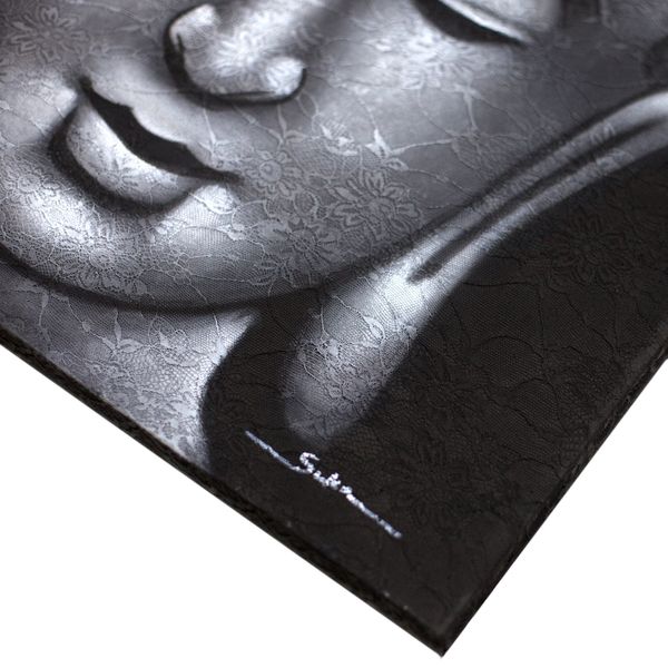 Obraz Buddhu - Detail Šedého Brokátu
