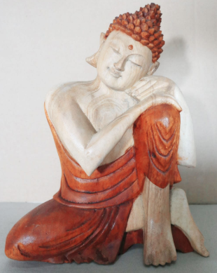 Ručně Vyřezávaná Socha Buddhy - Přemýšlející - 25cm