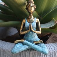 Yoga Lady Figurka - Bronzová & Tyrkysová 24cm