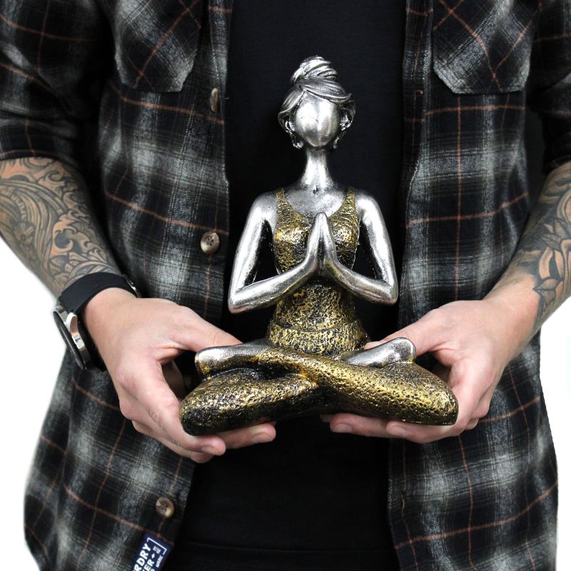 Yoga Lady Figurka -  Bronzová & Černá 24cm