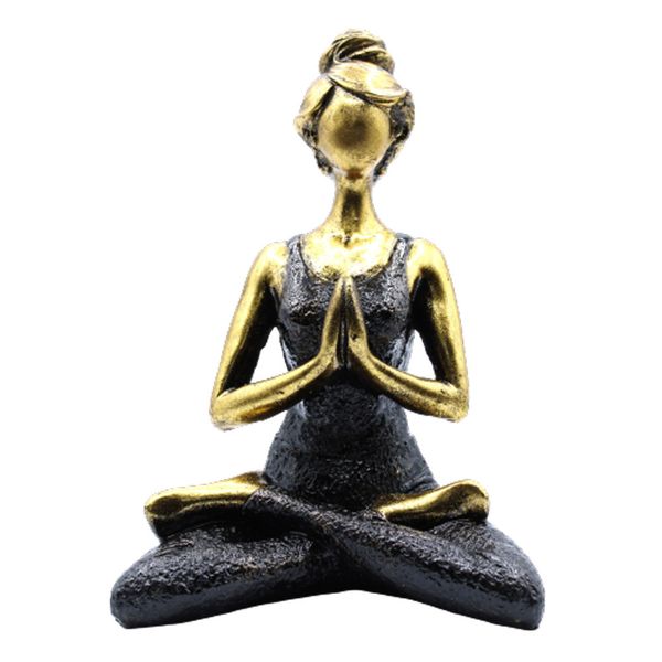 Yoga Lady Figurka - Bronzová & Černá 24cm