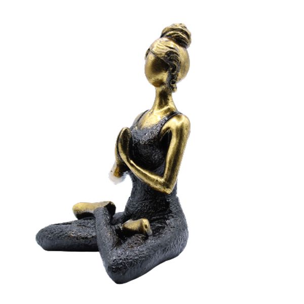 Yoga Lady Figurka - Bronzová & Černá 24cm