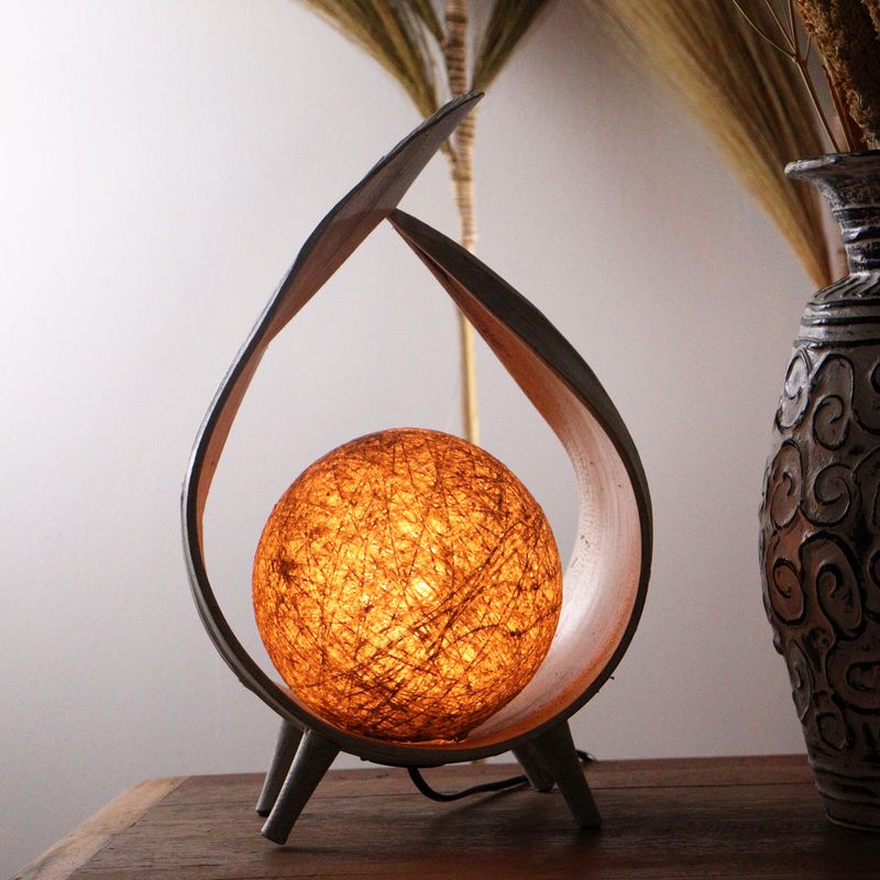 Přírodní Kokosová Lampa - Bílá Vymývaná