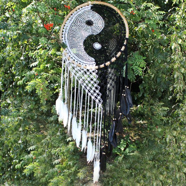 Lapač Snů Bali - Extra velký Yin Yang 50cm