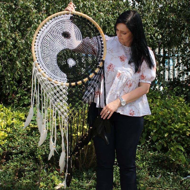 Lapač Snů Bali - Extra velký Yin Yang 50cm