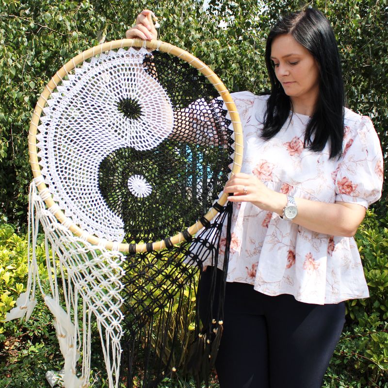 Lapač Snů Bali - Extra velký Yin Yang 50cm