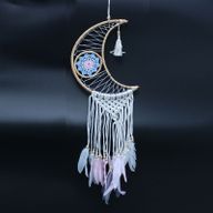 Ochranný Lapač Snů - Velký - Macramé Měsíc - Různé Barvy