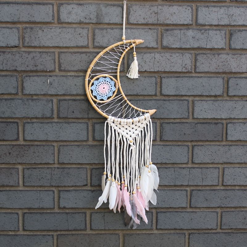 Ochranný Lapač Snů - Velký - Macramé Měsíc - Různé Barvy