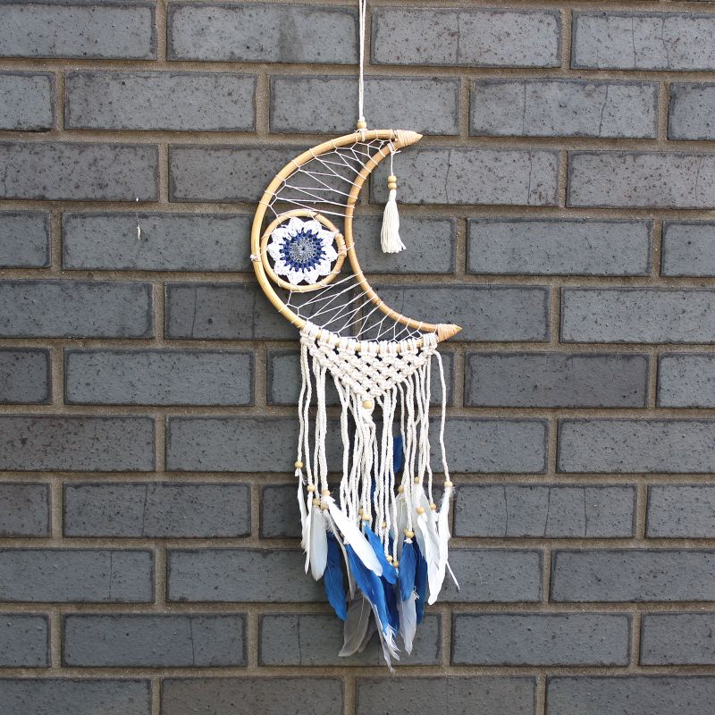 Ochranný Lapač Snů - Velký - Macramé Měsíc - Různé Barvy
