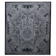 Black & White Přehoz na Postel (Dvojlůžko) - Hamsa