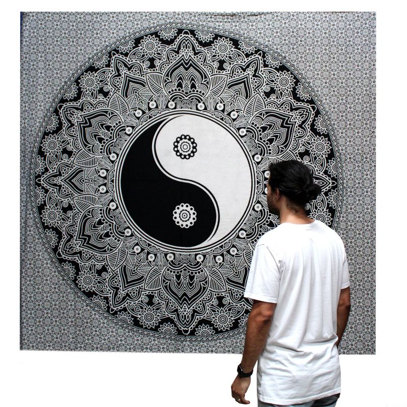 Black & White Přehoz na Postel (Dvojlůžko) - Yin Yang