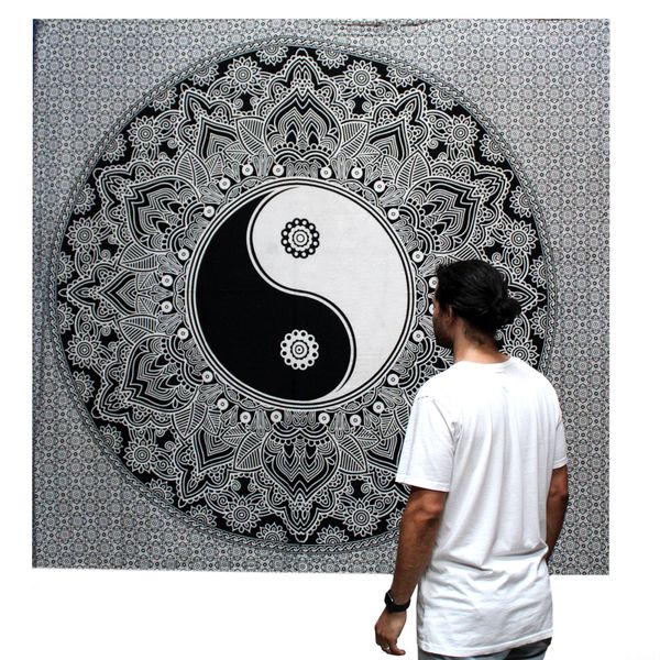 Black & White Přehoz na Postel (Dvojlůžko) - Yin Yang