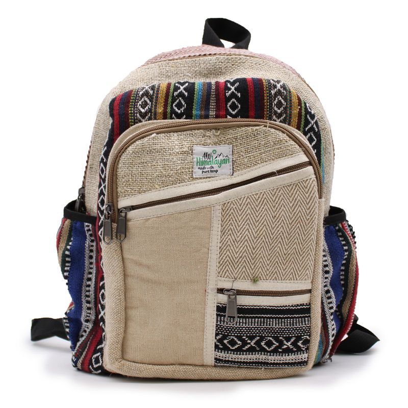 Malý Konopný Batoh - Zig Zag Zip Styl