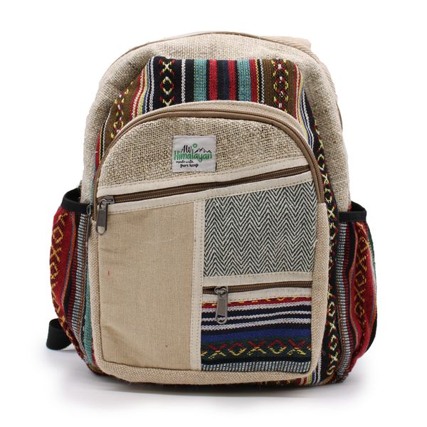 Malý Konopný Batoh - Zig Zag Zip Styl